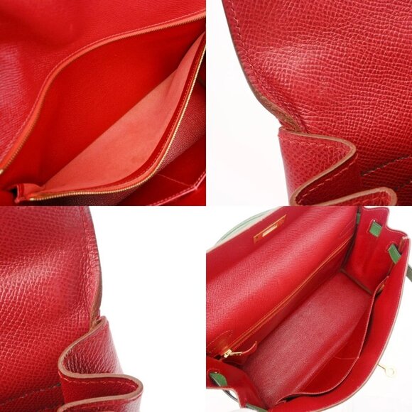 HERMES Kelly 32 Outside stitching 2WAY Bicolor Rouge vif/Green 800000138022000 - Picture 9 of 10